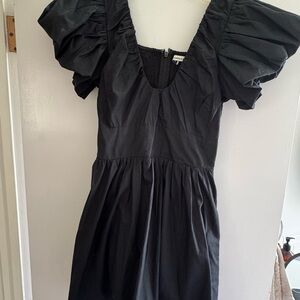 Abercrombie & Fitch Black Mini Dress with Puff Sleeves